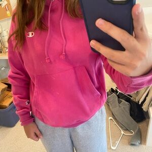 pink champion hoodie